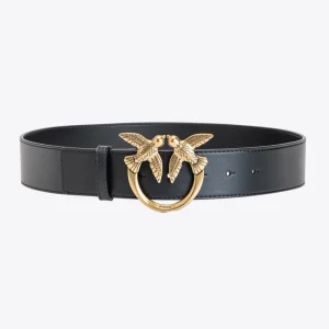 Pinko cinturon love birds de piel negro