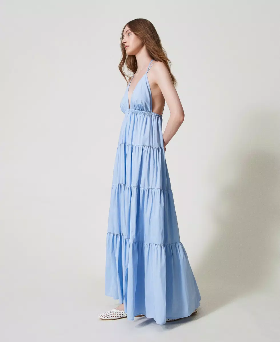 Twinset vestido largo de popelina con volantes - Imagen 2