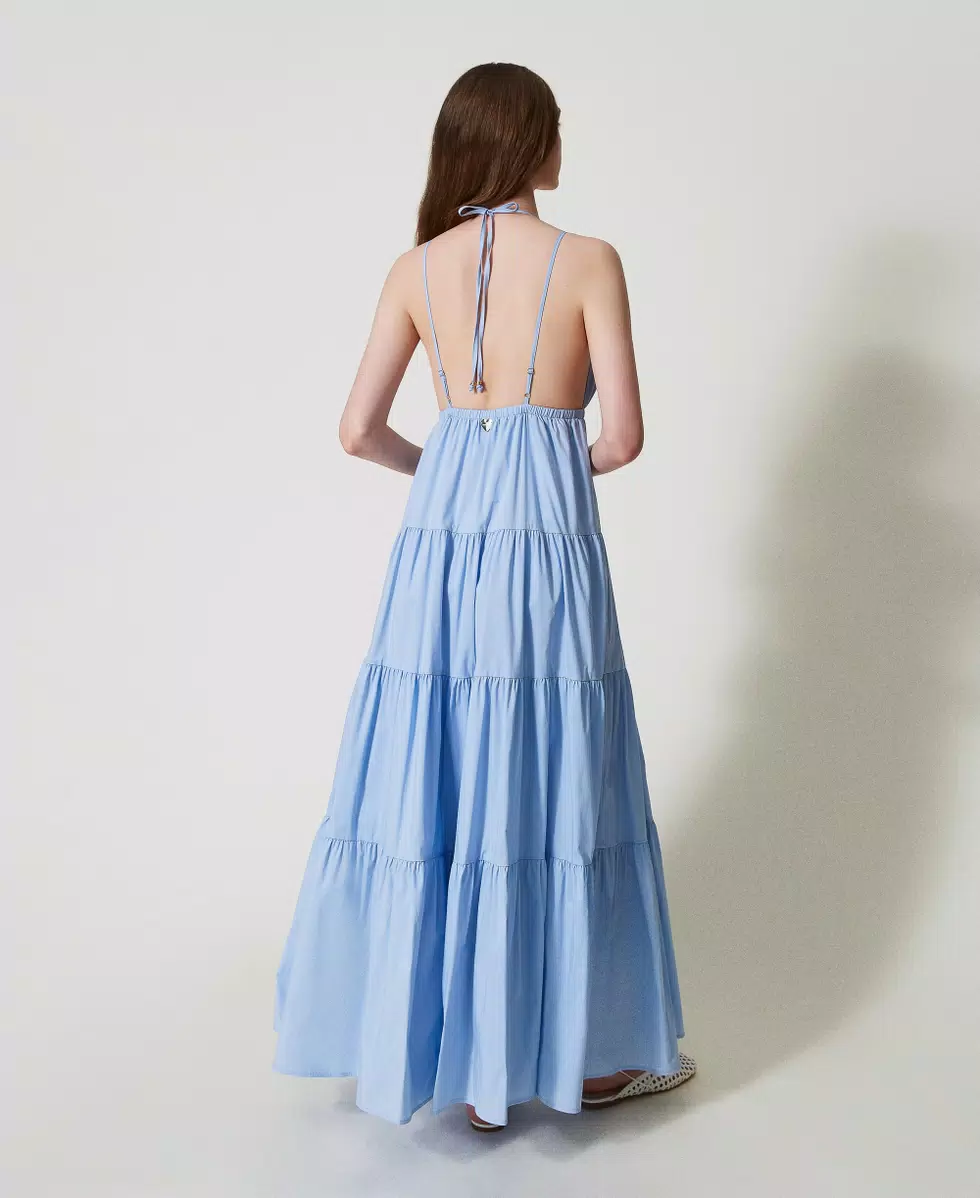 Twinset vestido largo de popelina con volantes - Imagen 5