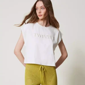 Twinset camiseta con bordado de logotipo