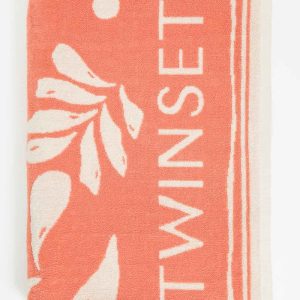 Twinset toalla palmeras coral