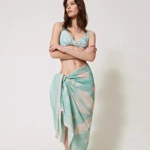 Twinset pareo con estampado de palmeras