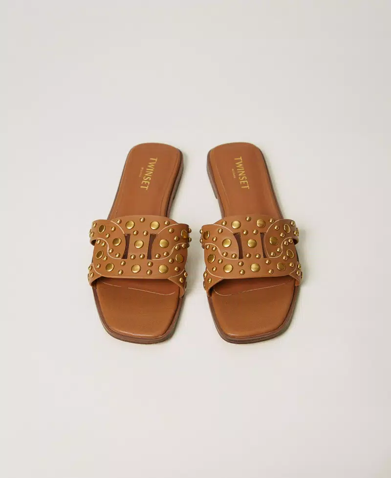 Twinset sandalia de pala de piel con tachuelas - Imagen 5