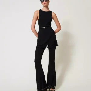 Twinset pantalones evase con motivo geometrico