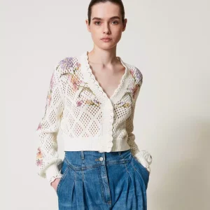 Twinset cardigan de punto con estampado floral