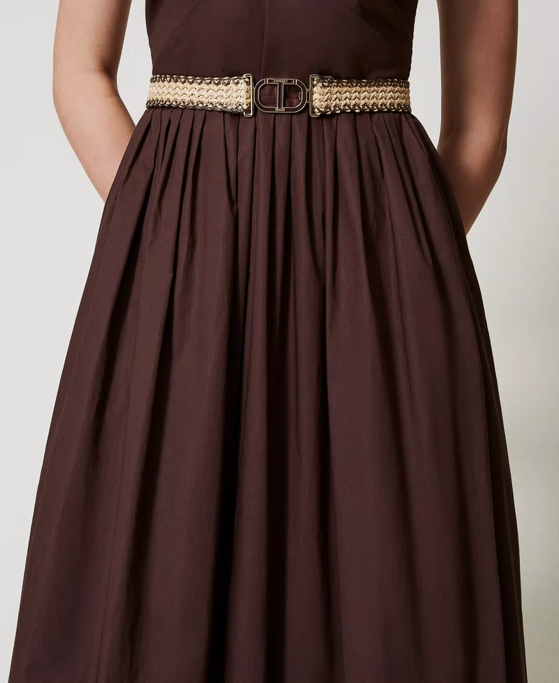 Twinset vestido largo de popelina con cinturon - Imagen 6