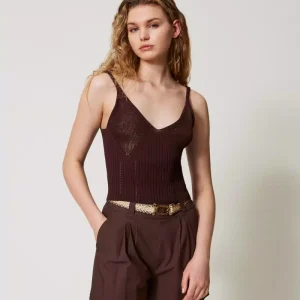 Twinset shorts de popelina con cinturon