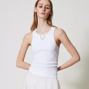 Twinset top anclado con cadena