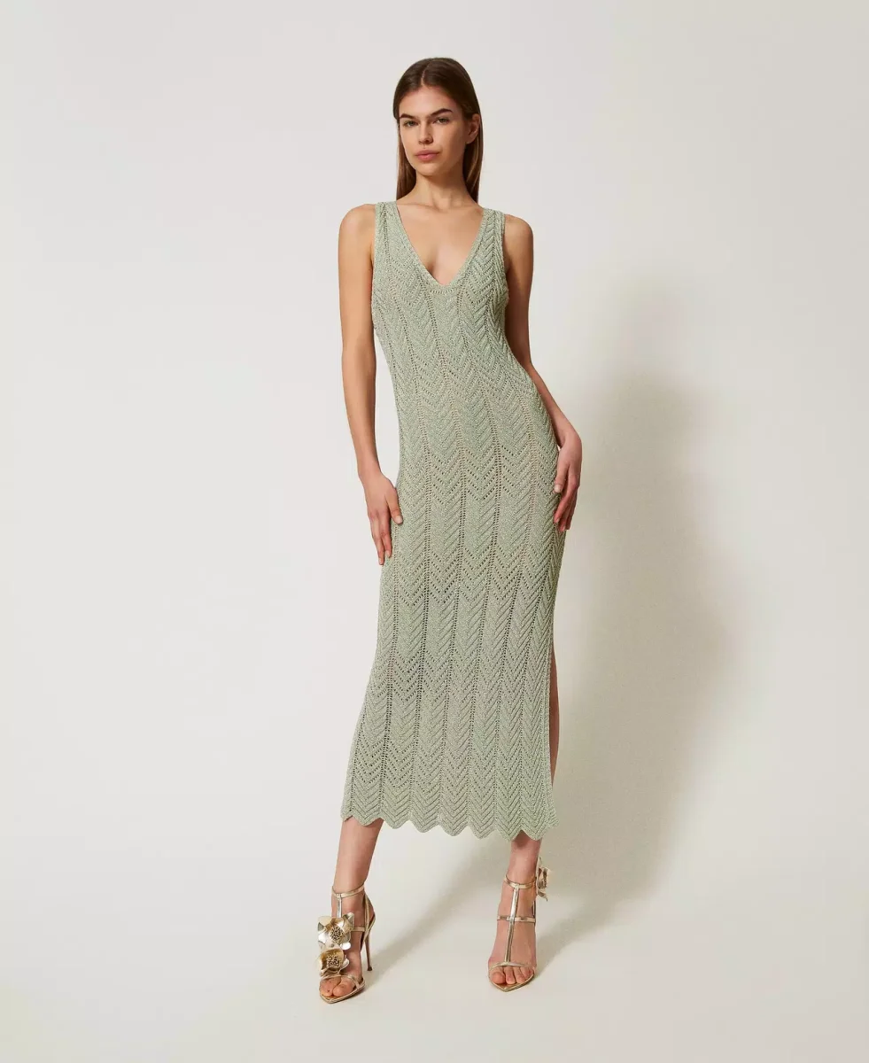 Twinset vestido midi de punto con lurex - Imagen 4