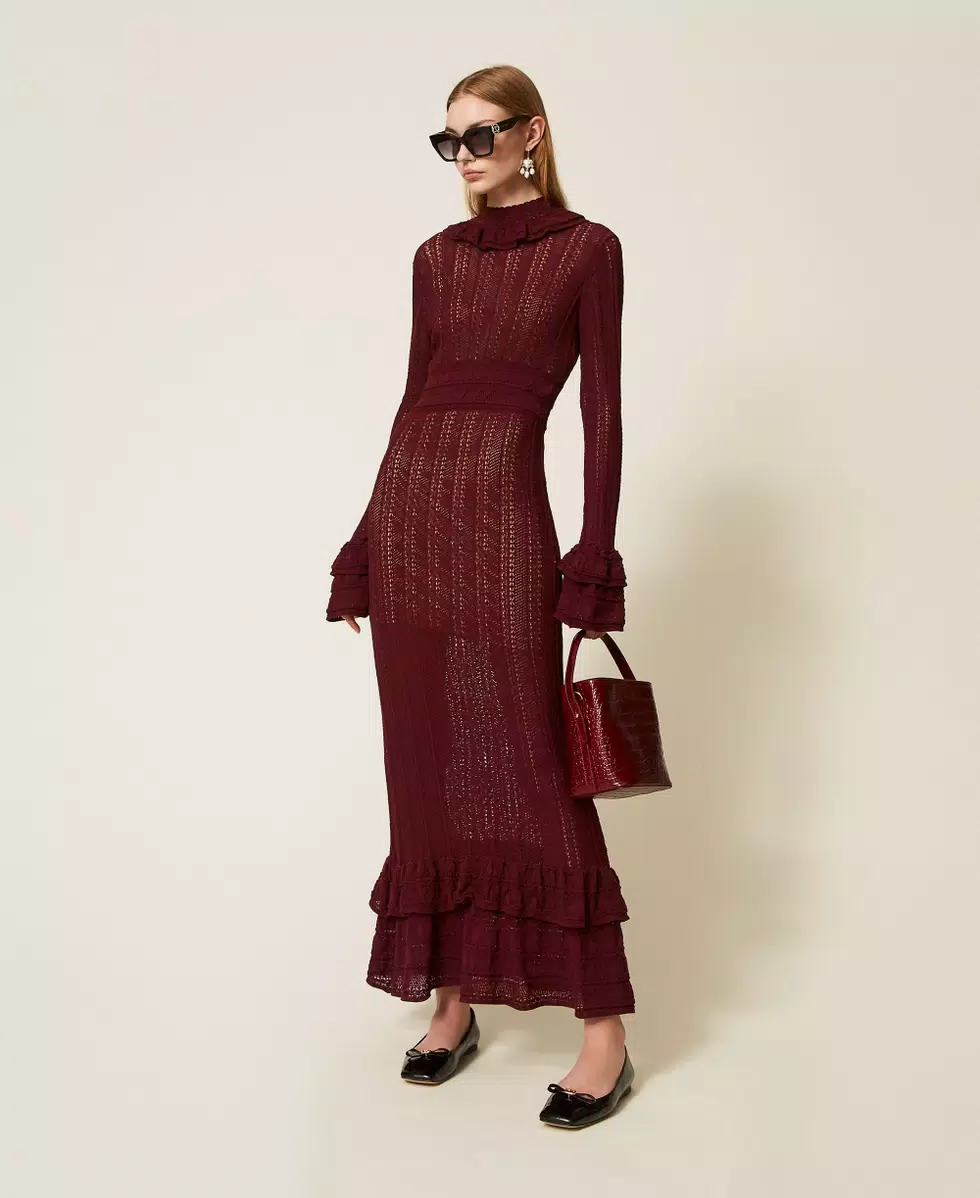 Twinset vestido largo de punto con volantes - Imagen 3