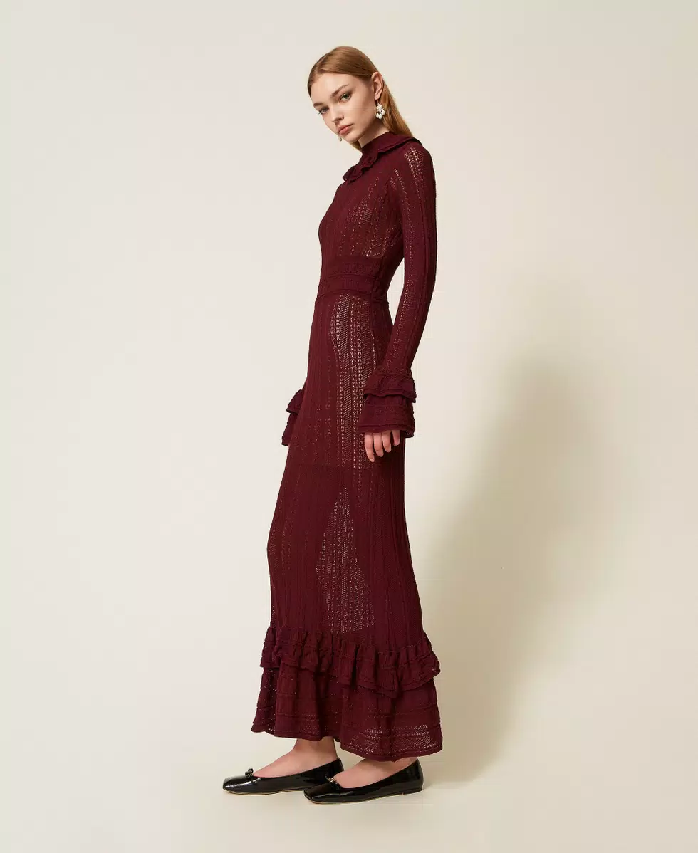 Twinset vestido largo de punto con volantes - Imagen 4