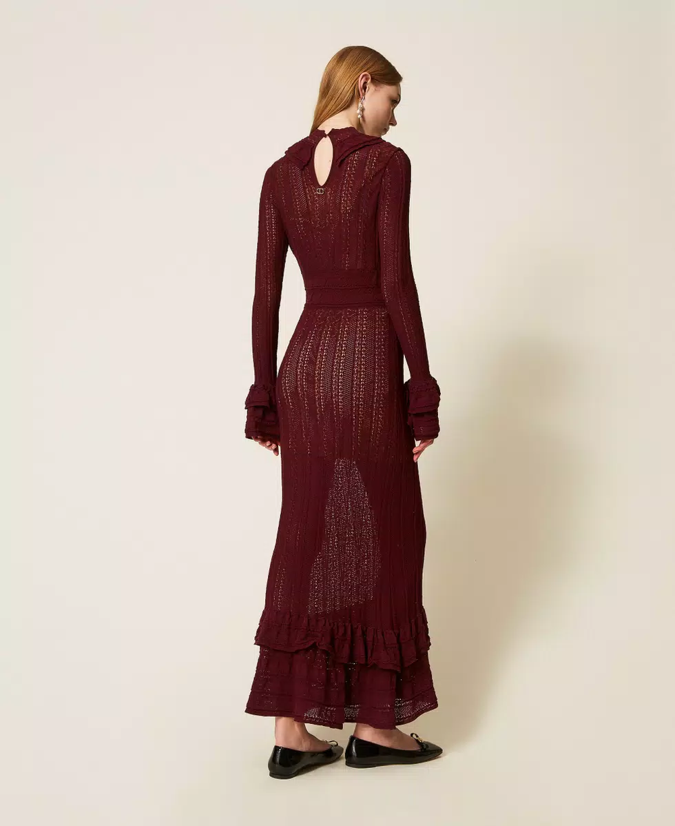 Twinset vestido largo de punto con volantes - Imagen 5