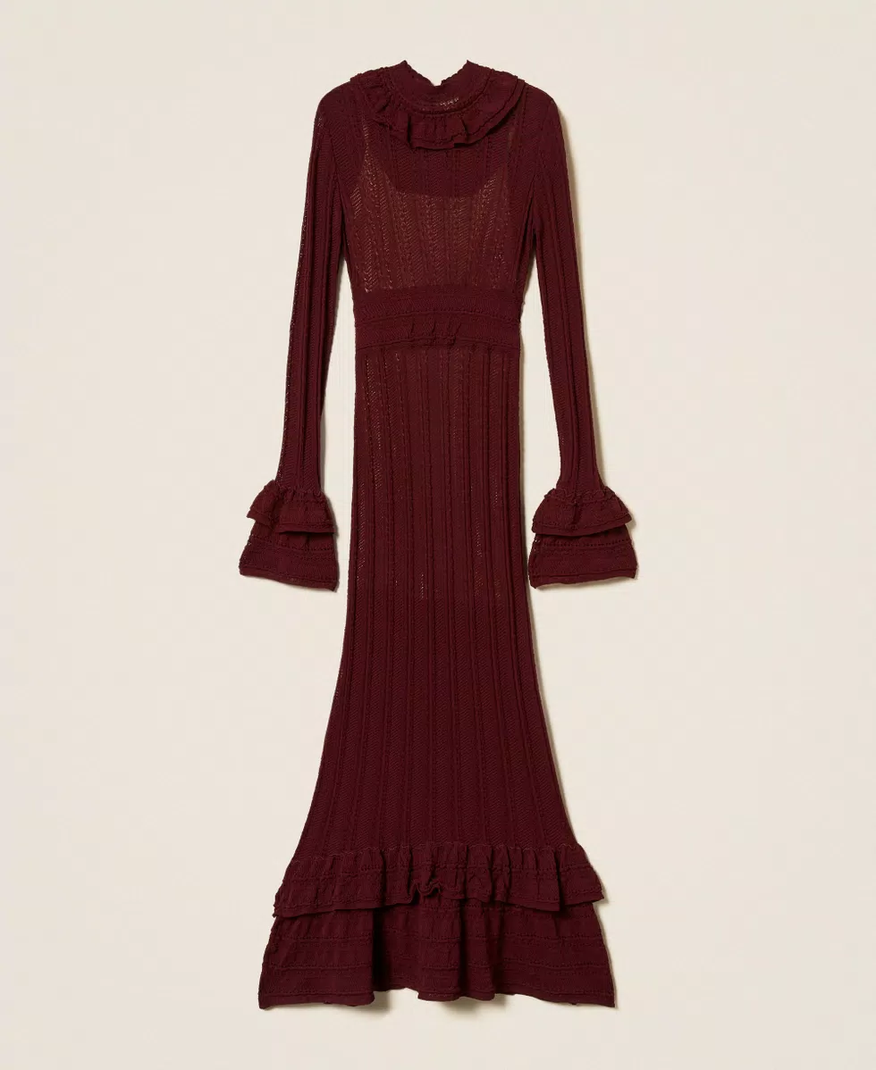 Twinset vestido largo de punto con volantes - Imagen 7
