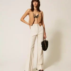 Twinset pantalon de pierna ancha de bull