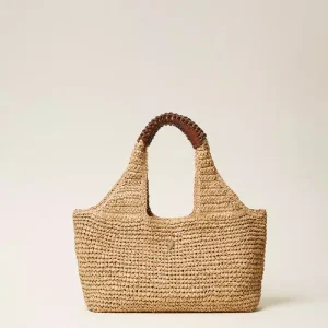 Twinset bolso hobo de rafia