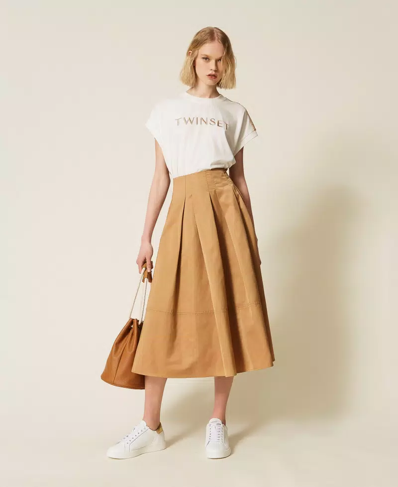 Twinset camiseta con encaje y logotipo bordado - Imagen 6