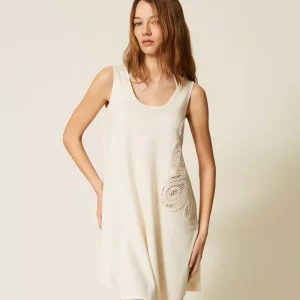 Twinset maxitop con bordado de ganchillo