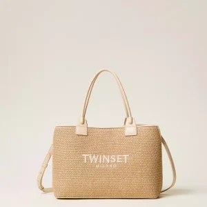Twinset bolso shopper de efecto rafia
