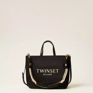 Twinset bolso shopper con logotipo negro