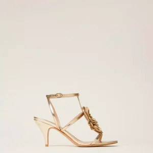 Twinset sandalias de piel con flor