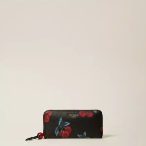 Twinset cartera con cremallera y estampado de cerezas