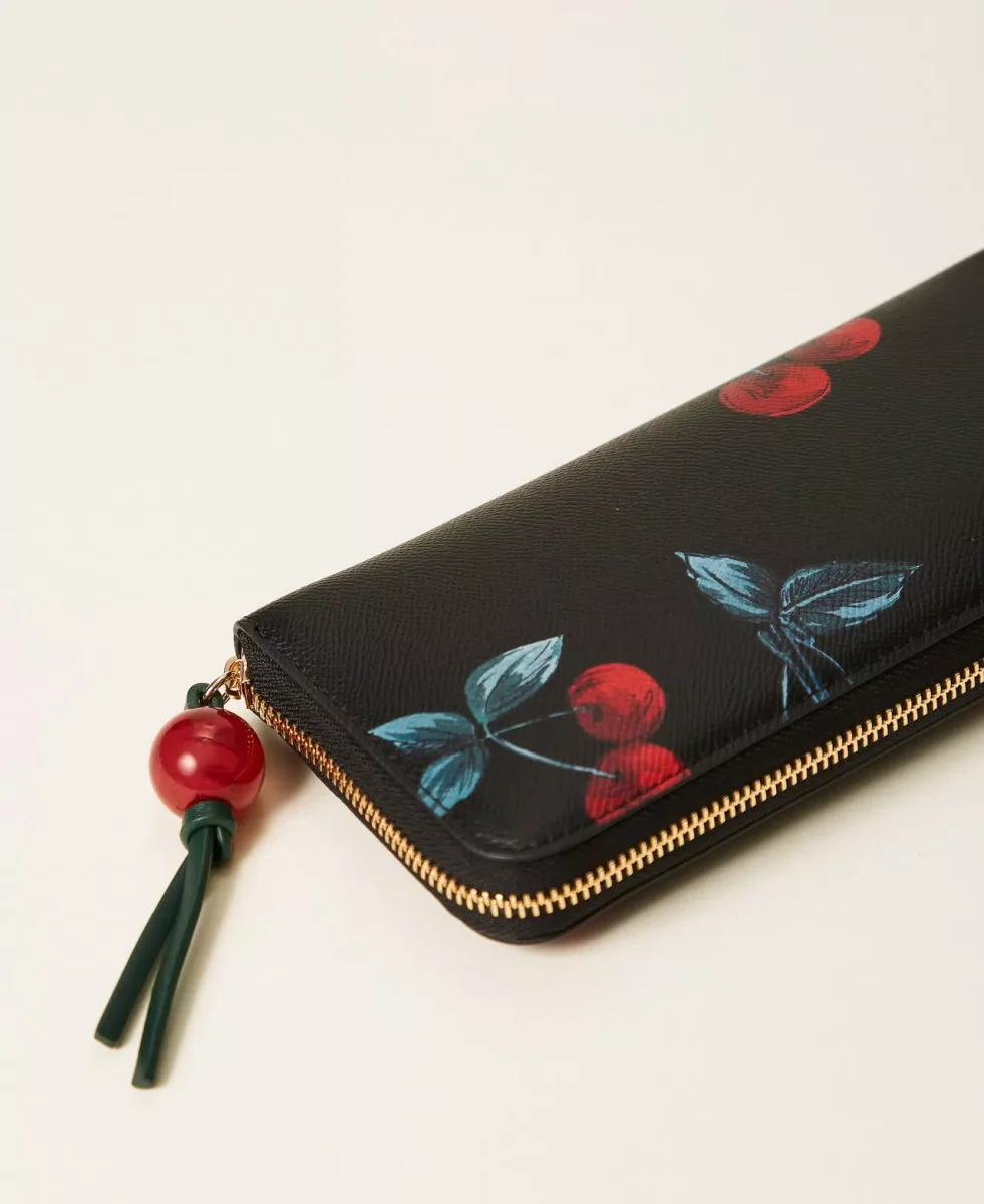 Twinset cartera con cremallera y estampado de cerezas - Imagen 3