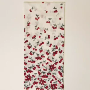 Twinset estola blanca con estampado de cerezas