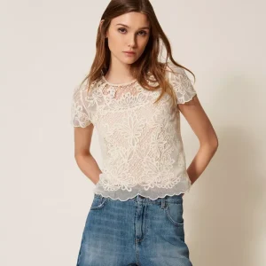 Twinset blusa de muselina con bordado