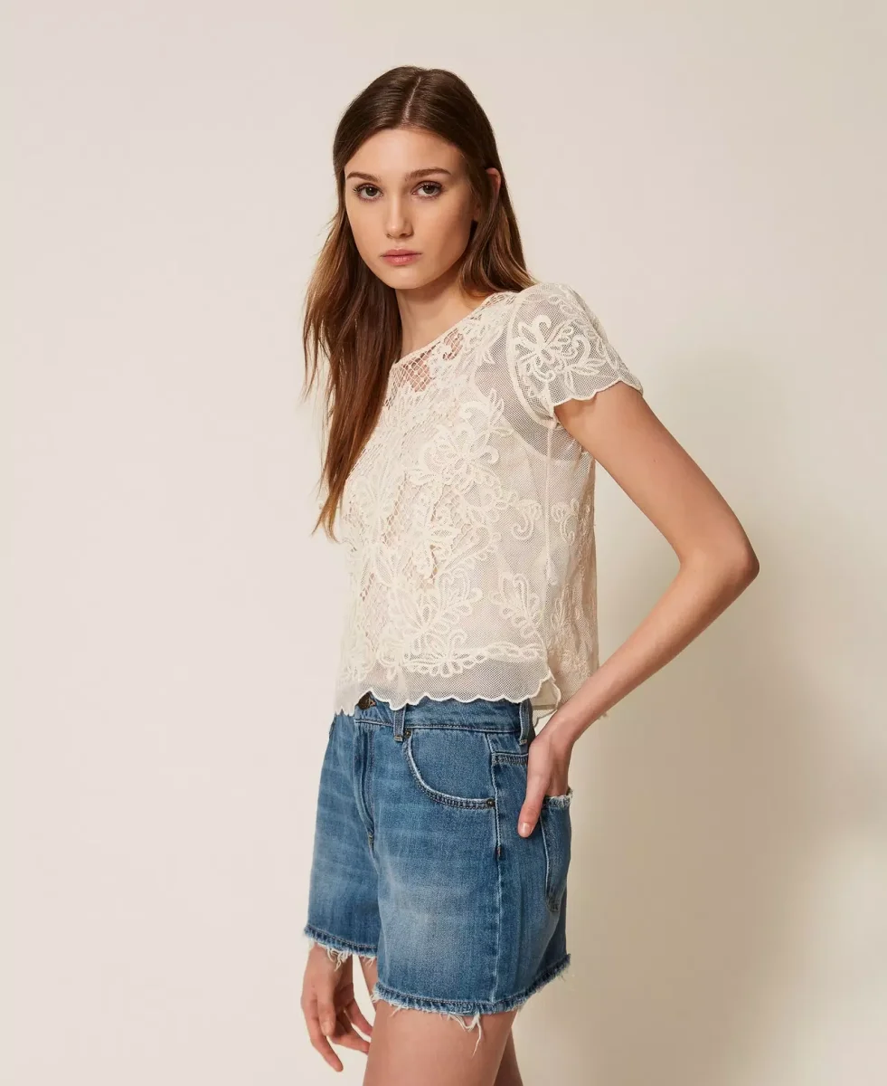 Twinset blusa de muselina con bordado - Imagen 3
