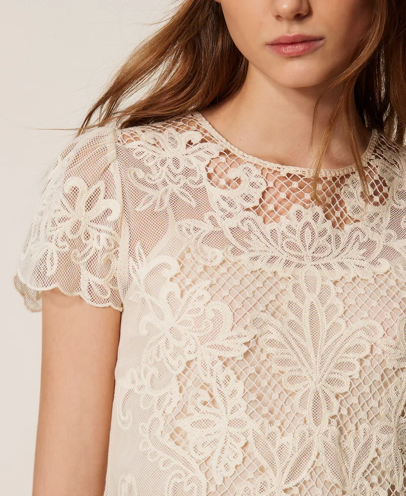 Twinset blusa de muselina con bordado - Imagen 5