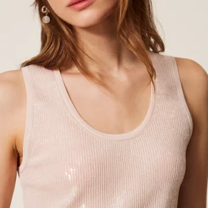 Twinset top de punto con lentejuelas