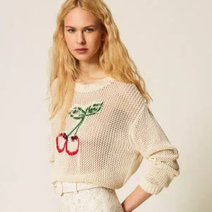 Twinset jersey con bordado de cereza a mano