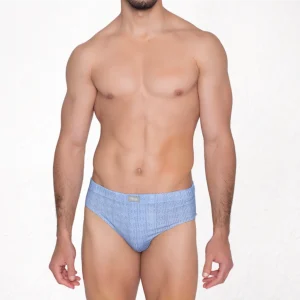 413b PACK DE 3 SLIPS CERRADOS ESTAMPADOS Y LISO AZUL