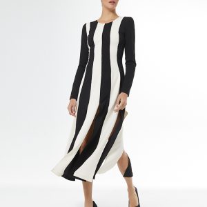 Arggido vestido tiras bicolor negro/blanco