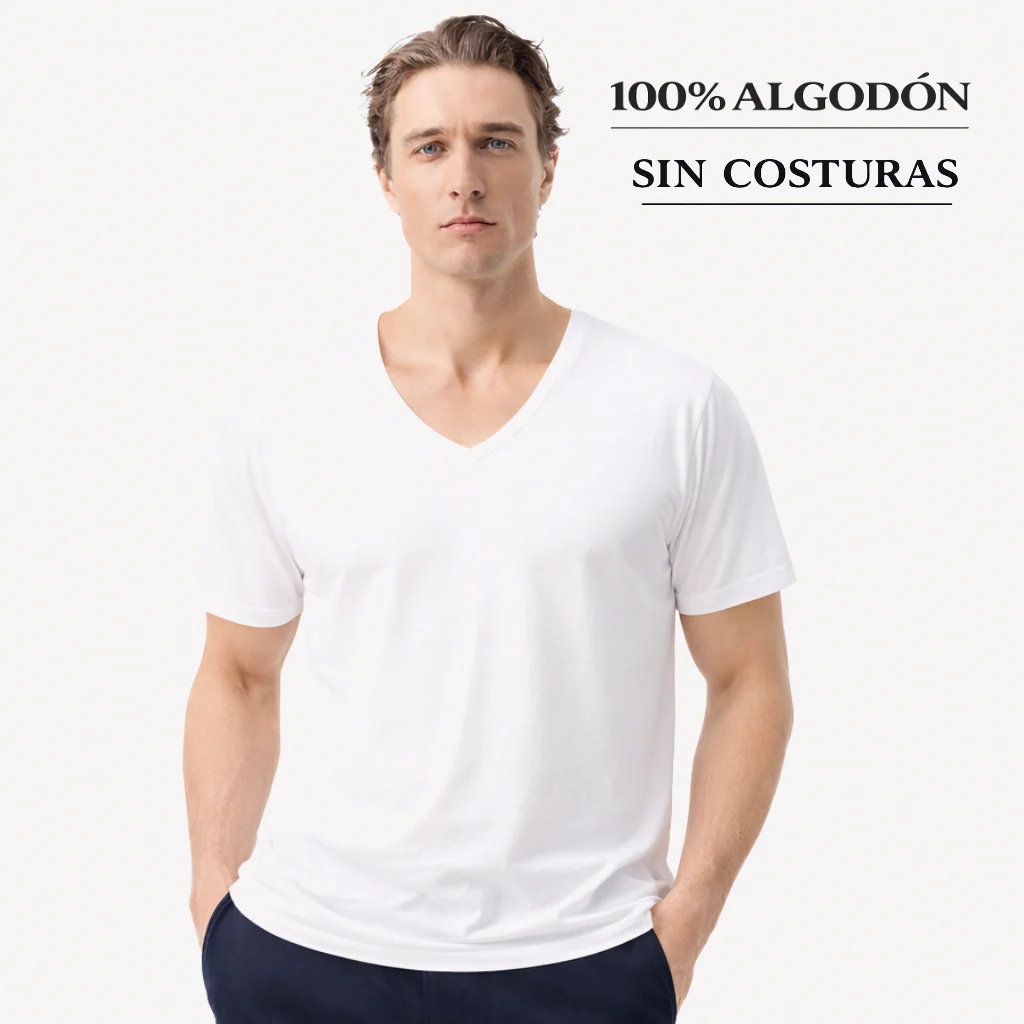 5207 CAMISETA MANGA CORTA LISA CUELLO PICO
