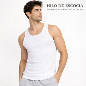 5237 CAMISETA TIRANTES HILO DE ESCOCIA. CALIDAD PREMIUM