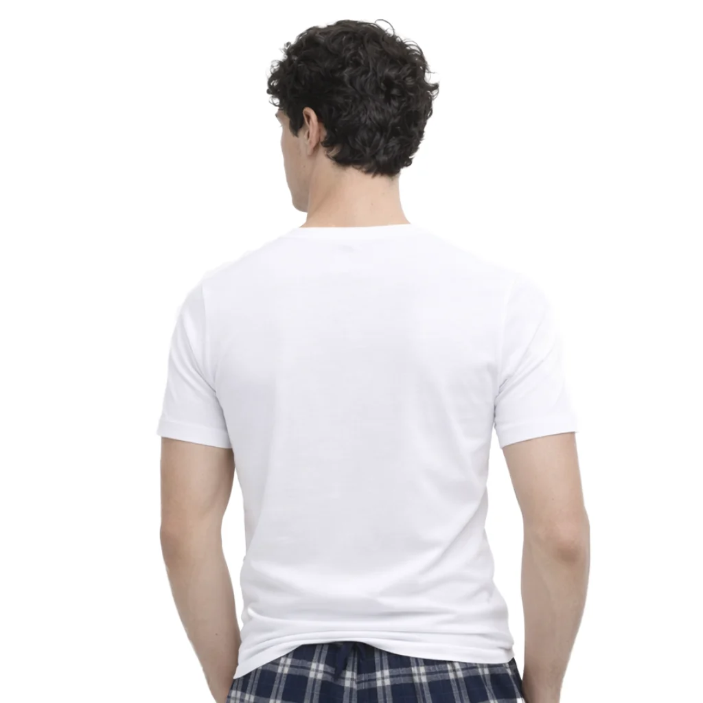 5238 CAMISETA MANGA CORTA HILO DE ESCOCIA. CUELLO PICO - Imagen 3
