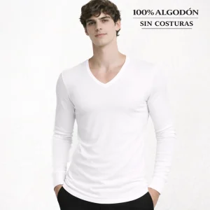 5284 CAMISETA MANGA LARGA BÁSICA. CUELLO PICO