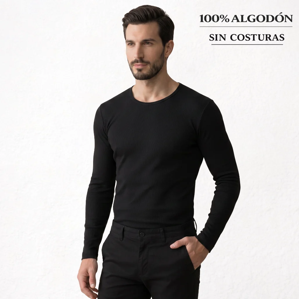 5294 CAMISETA MANGA LARGA BÁSICA. CUELLO CAJA