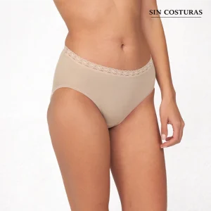 5634 BRAGA CON PUNTILLA EN CINTURA SIN COSTURAS