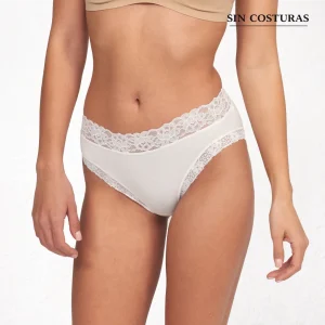 5635 BRAGA CON PUNTILLA EN CINTURA Y PIERNAS SIN COSTURAS