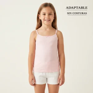 5825R CAMISETA TIRANTES ADAPTABLE CON LACITO ROSA