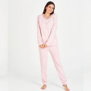 PIJAMA MUJER INVIERNO ROSA SUAVE