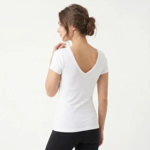 7825 CAMISETA MANGA CORTA CUELLO V DELANTE Y DETRÁS