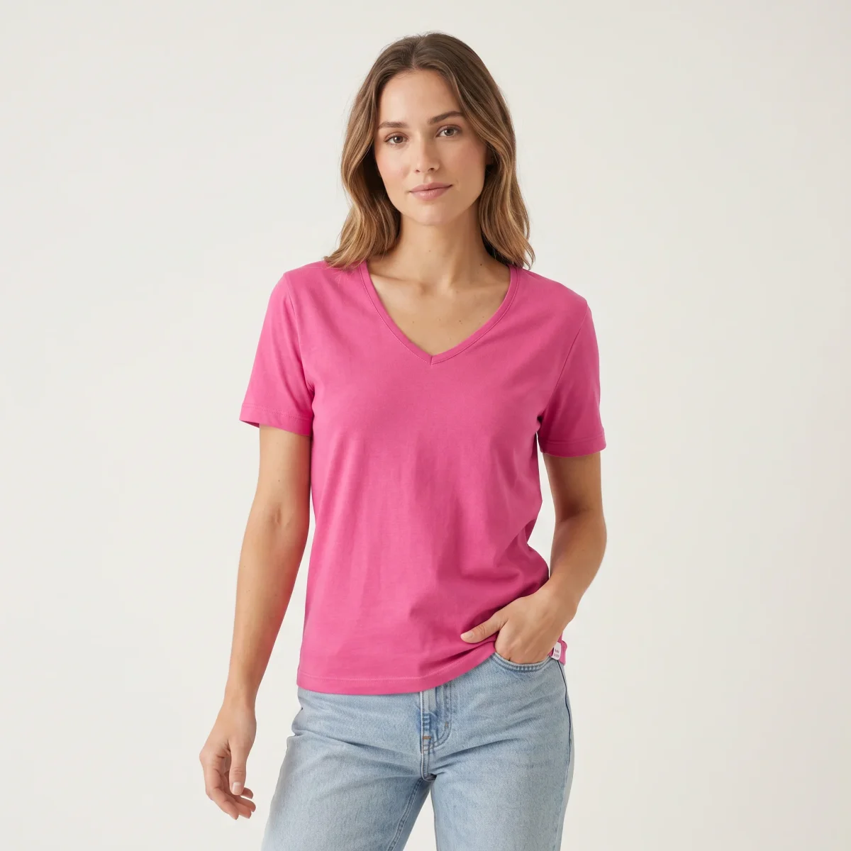 7834b CAMISETA MANGA CORTA ANCHA . CUELLO V - Imagen 8