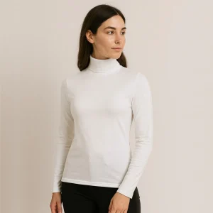 7947b CAMISETA CUELLO ALTO MANGA LARGA 100% ALGODÓN