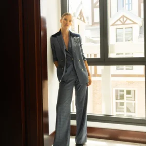Silbon pantalon vestir cuadros azules