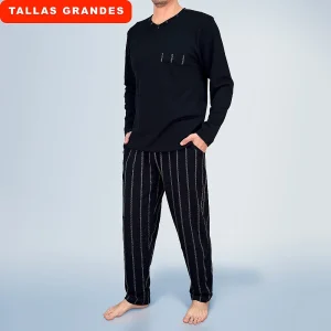 0931b PIJAMA 100% ALGODÓN BORDADO CON BOLSILLOS