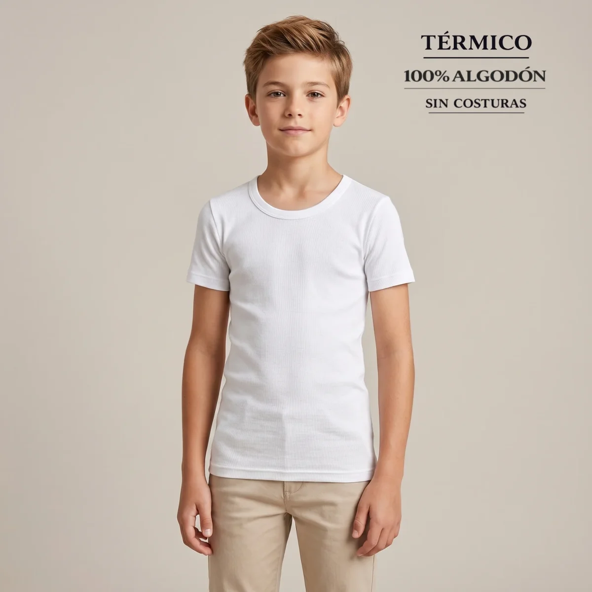 9152 CAMISETA MANGA CORTA AFELPADA TÉRMICA - Imagen 2