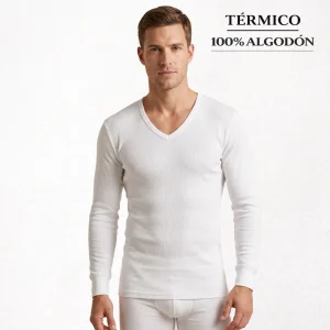 9254b CAMISETA MANGA LARGA AFELPADA TÉRMICA . CUELLO V